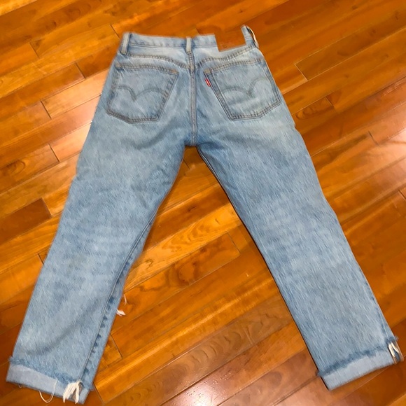 Levi’s waterless 501 ripped jeans sz 24 x 26 - Picture 2 of 4